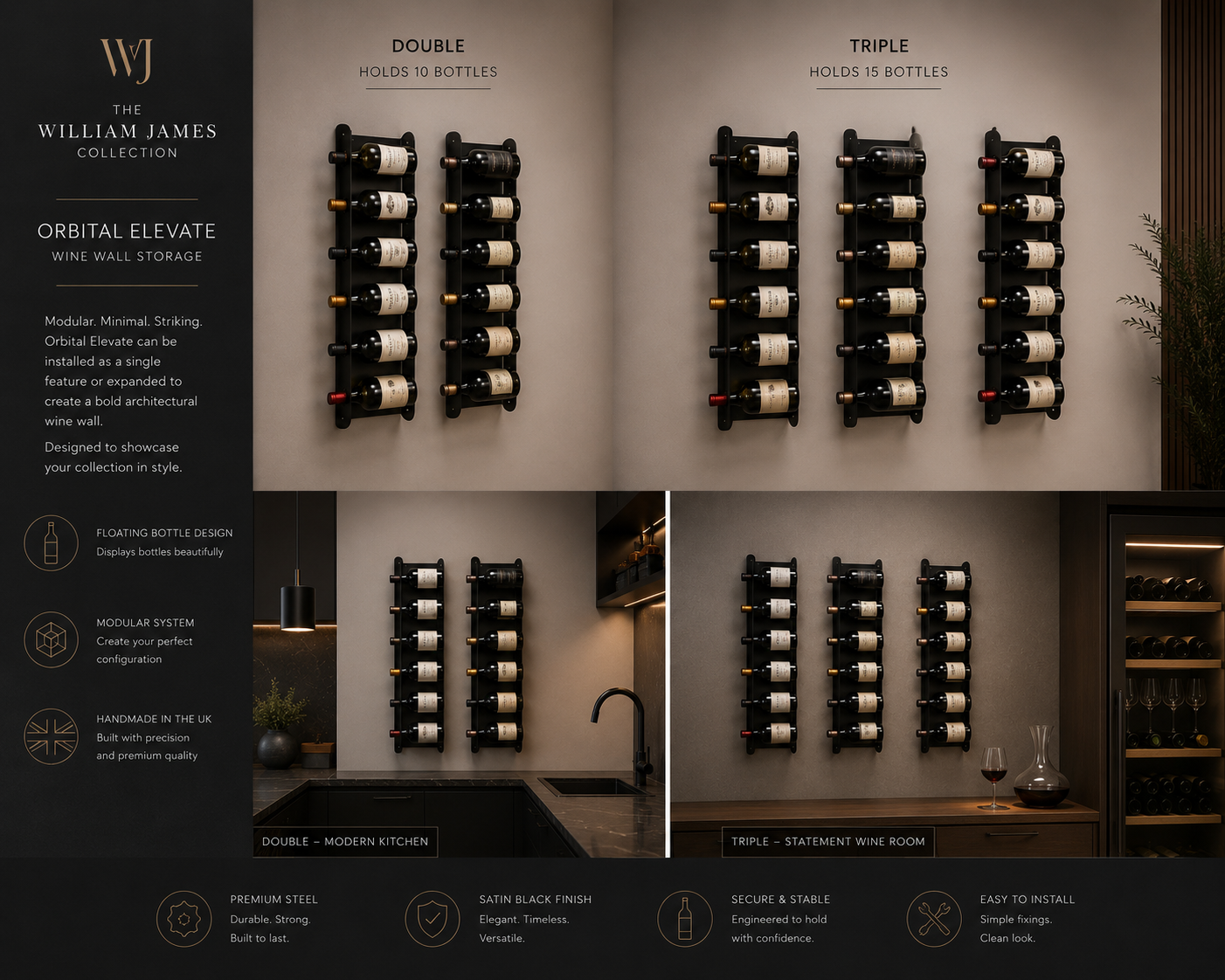 Obsidian Elevate Wine Rack